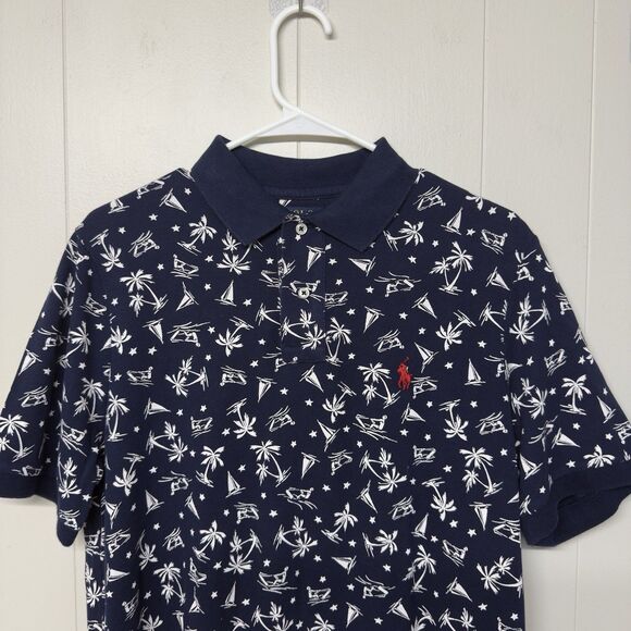 Polo Ralph Lauren Classic Fit Tropical Print Surfing AOP Polo Shirt Preppy Men M - Picture 2 of 11